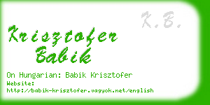 krisztofer babik business card